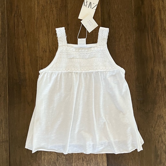 Zara Other - Zara Girls White Sleeveless Crochet Boho Coastal Tank Top Size 8